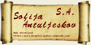 Sofija Antuljeskov vizit kartica